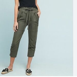 McGuire Anthropologie Green Cropped Utility Pants Woman's Size 29